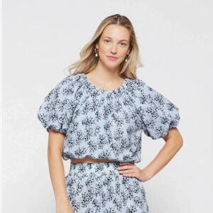 English Factory Floral Print Puff Sleeve Peplum Top Size M Baloon Sleeve…